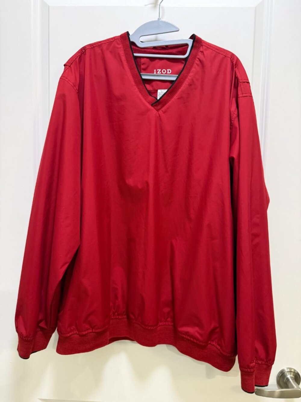 Izod‎ Maroon V-Neck Pullover Windbreaker Sweater Men's Sz XL